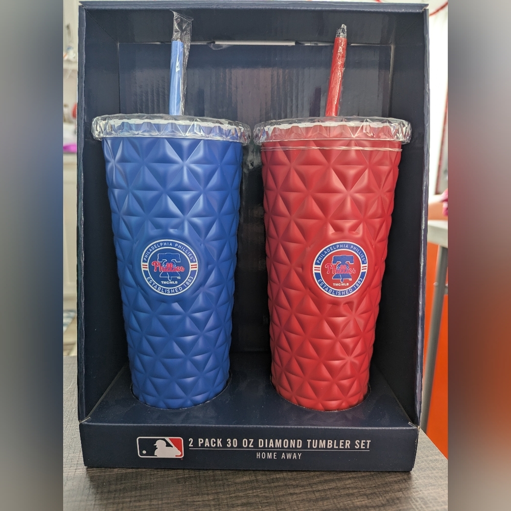 Philadelphia Phillies Tumbler Set MLB Home And Away Colors - Picture 6 of 9